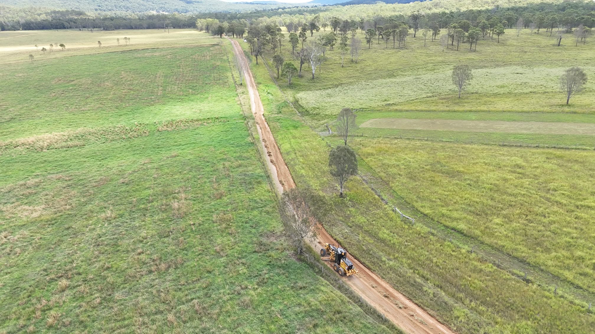 Aerial — road through bush